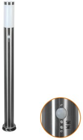Paletto da giardino con Sensore Movimento 1m in Acciaio Inox E27 Colore Inox