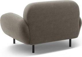 Poltrona grigia con rivestimento in bouclé Poppy – Micadoni