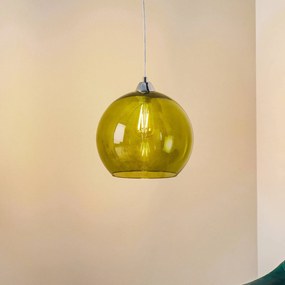 SOLLUX LIGHTING Lampada a sospensione Colour, paralume in vetro verde