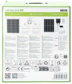 Aigostar - Lampadario solare LED 2xLED/70W/12V 12000 mAh 6500K diametro 12 cm