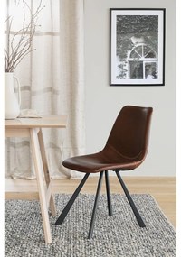 Sedia da pranzo marrone con gambe nere Alpha - Rowico