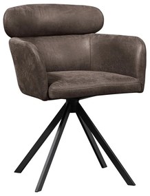 Sedia da pranzo marrone scuro in imbottito con braccioli Fenne – WOOOD