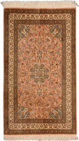 Cashmere Silk Tappeto 130x80 Beige (Indian) Annodato A Mano