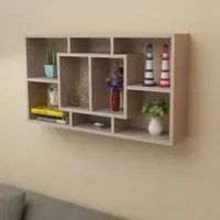 Libreria da Parete Mensole a Muro con 8 Scomparti Colore Rovere cod mxl 33547