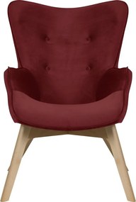 Poltrona rossa con rivestimento in velluto Niko – Ropez