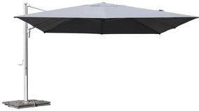 Ombrellone a palo laterale bianco / argento SOMBRA CONTRACT NATERIAL con telo rettangolare grigio L 260 x P 400 x H 400 cm