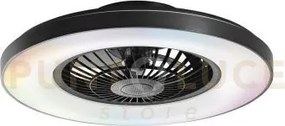 Plafoniera led ventilatore garbin nero 40w 5500lm cct dimmerabile c...