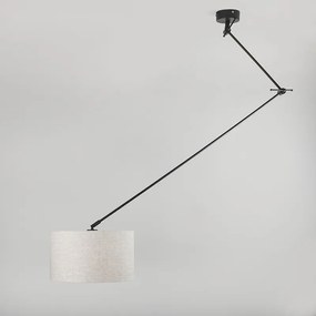 Lampada a sospensione nera 35 cm paralume regolabile grigio chiaro - BLITZ I
