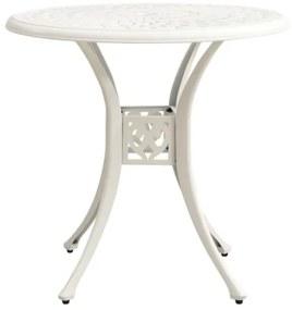Tavolo da Giardino Bianco 78x78x72 cm in Alluminio Pressofuso
