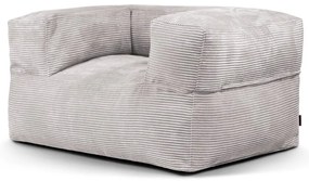 Puof a sacco grigio chiaro con rivestimento in velluto a coste MooG – SLOWDOWN