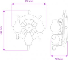Brilagi - Applique TIMONA 3xE14/40W/230V faggio/noce