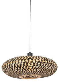 Lampada a sospensione orientale in bambù nero 50 cm - Ostrava