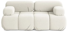 Divano componibile bianco con rivestimento in velluto 190 cm Lokua – Makamii