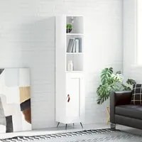 Credenza 34,5x34x180 cm in Legno Multistrato Bianco Lucidocod mxl 101584