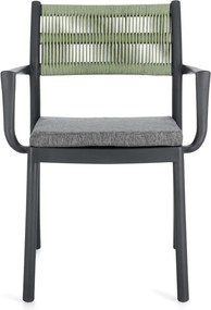 Sedie da esterno in set grigie in plastica 4 pz Alvin – Bizzotto