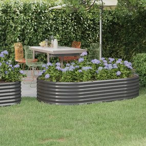 Letto Giardino Acciaio Verniciato A Polvere 175x100x36cm Grigio /