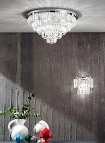 Lampadario a soffitto in cristallo castle d80 pl.castle-gr-silver c...