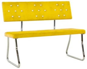 Panca 110 cm in Velluto Giallo Senape