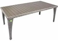 Tavolo da Giardino Esterno Struttura Acciaio Polyrattan Imperial Enrico Coveri Colore principale: Whisher (marrone chiaro), Dimensione: 90 x 140 cm