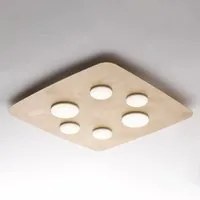 Plafoniera In Ferro Laccato Oro Led Integrato Luce Naturale 5400 Lumen