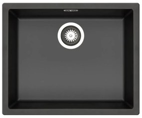 Lavello sottotop 1 vasca in fibra di vetro nero PYRAMIS Mistral L 40 x L 50 cm