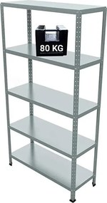 Scaffale in Metallo 5 Ripiani 100x40x187 cm Ettore Zincato...