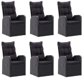 Set da pranzo da giardino 7 pz nero