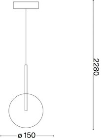 Ideal Lux - Lampadario LED a sospensione con filo EQUINOXE 1xG4/2W/230V diametro 15 cm ottone/limpido