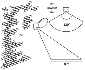 Rabalux 8135 - Applique a LED da esterno con sensore VARNA LED/12W/230V IP54