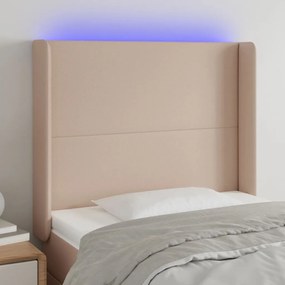 Testiera A Led Cappuccino 83x16x118/128 Cm İn Similpelle /