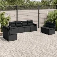 Set Divani da Giardino con Cuscini 8 pz Nero in Polyrattancod mxl 90117