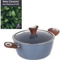 Casseruola 24 cm con coperchio azzurro New Ceramic