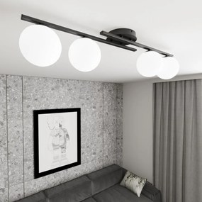 Lampada da soffitto in acciaio KAIRO 4 da interno 4xE14 Colore del corpo Nero e Bianco