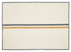 Kave Home - Set Vallcanera di 2 tovagliette in cotone e lino e riga senape e blu 35 x 50 cm