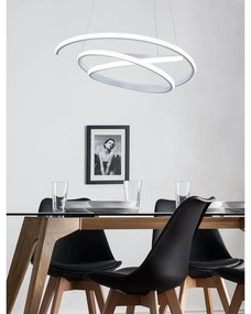 Lampadario LED moderno Kiley bianco Ø45cm, luce naturale 3470 lumen, NOVECENTO