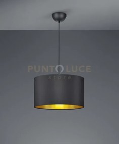 Hostel sospensione paralume tessuto nero interno oro d.40cm 1 luce ...