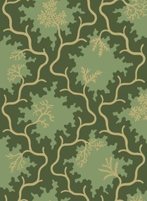 Cole & Son Carta da parati Moss Trellis - Evergreen and Antique Gold