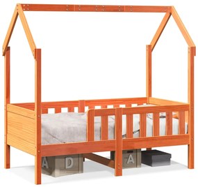 Giroletto Casetta Bambini Marrone Cera 70x140 Cm Massello Pino /