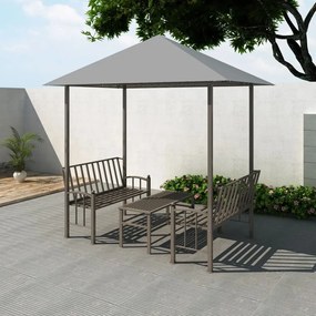 Padiglione Giardino Con Tavolo E Panche 2,5x1,5x2,4m Antracite /