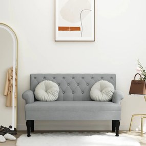 Panca Con Schienale Grigio Chiaro 120x62x75,5 Cm İn Tessuto /