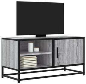 Mobile Tv Grigio Sonoma 80x34,5x40 Cm Legno Multistrato Metallo /