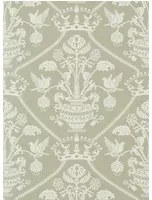 Sanderson Carta da parati Highgrove Damask - Silver Green