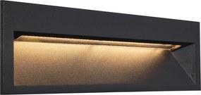 Set di 6 luci da parete ad incasso moderne nere 28cm incl. LED IP65 - Mert