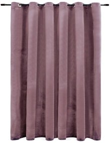 Tenda Oscurante Anelli in Metallo Velluto Rosa Antico 290x245cm