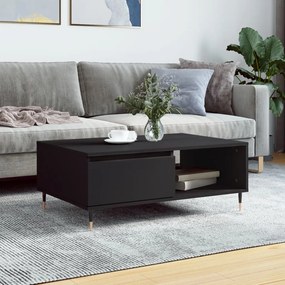 Tavolino Da Salotto Nero 90x60x35 Cm İn Legno Multistrato /