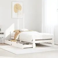 Letto senza Materasso Bianco 90x190 cm in Legno Massello Pino 3309060