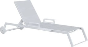 Lettino senza cuscino Odyssea NATERIAL in alluminio bianco e seduta grigio