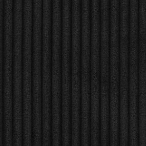 Poltrona con poggiapiedi nera con rivestimento in velluto a coste Niko – Ropez