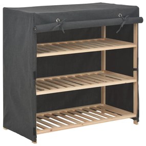 Scarpiera Con Rivestimento Grigia 79x40x80 Cm İn Tessuto /