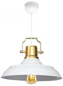 Lampadario a cavo AYD 1xE27/40W/230V bianco/oro
